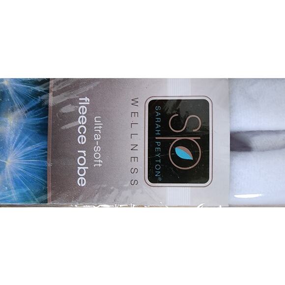 Sarah Peyton Wellness Ultra Soft Fleece Robe White 43 Inches In Length One Size - Picture 8 of 9